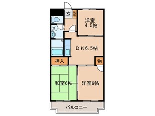 川島ハイツ２の物件間取画像